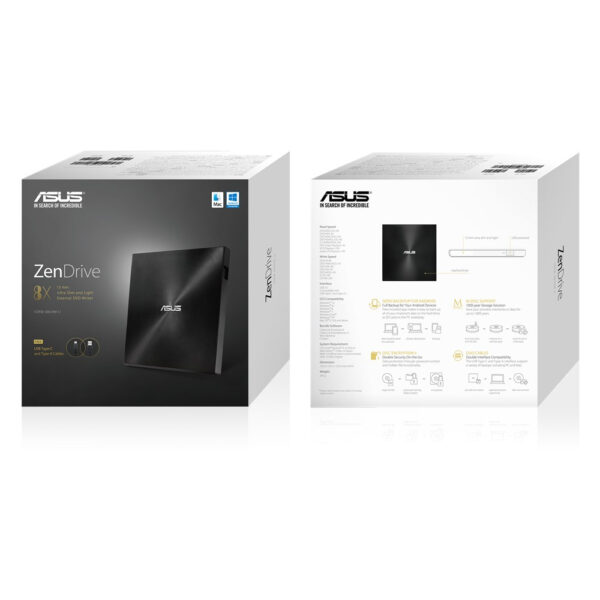 ASUS ZenDrive U9M optical disc drive DVD±RW Black ASUS ZenDrive U9M optical disc drive DVD±RW Black