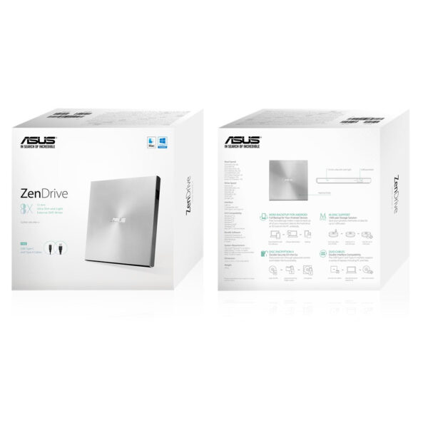 ASUS ZenDrive U9M optical disc drive DVD±RW Silver ASUS ZenDrive U9M optical disc drive DVD±RW Silver
