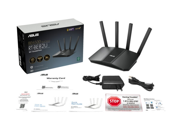 ASUS RT-BE82U BE6500 wireless router 2.5 Gigabit Ethernet Dual-band ASUS RT-BE82U BE6500 wireless router 2.5 Gigabit Ethernet Dual-band