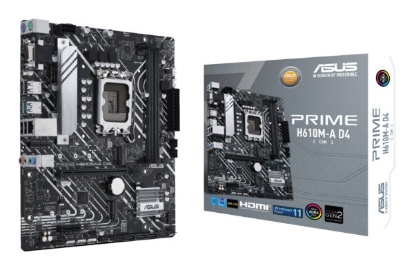 ASUS PRIME H610M-A D4-CSM Intel H610 LGA 1700 micro ATX ASUS PRIME H610M-A D4-CSM Intel H610 LGA 1700 micro ATX