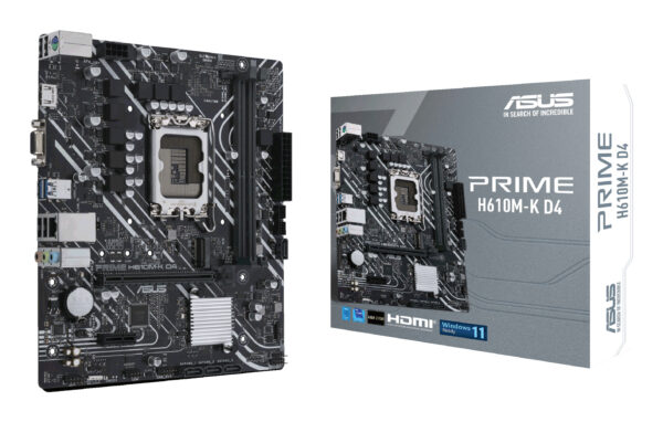 ASUS PRIME H610M-K D4 Intel H610 LGA 1700 micro ATX ASUS PRIME H610M-K D4 Intel H610 LGA 1700 micro ATX
