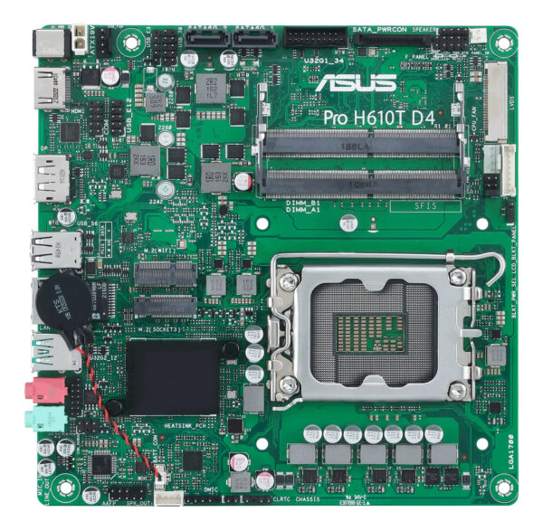 ASUS Pro H610T D4-CSM Intel H610 LGA 1700 mini ITX ASUS Pro H610T D4-CSM Intel H610 LGA 1700 mini ITX