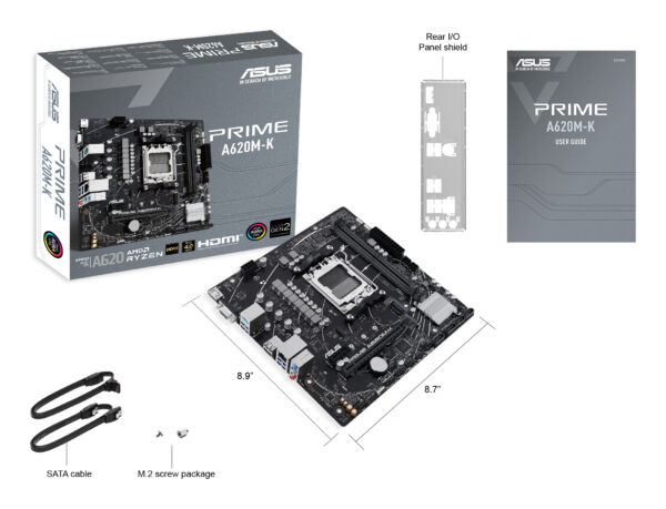 ASUS PRIME A620M-K AMD A620 Socket AM5 micro ATX ASUS PRIME A620M-K AMD A620 Socket AM5 micro ATX