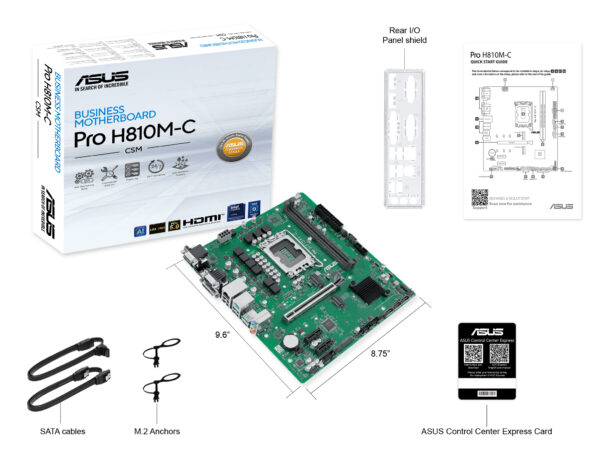 ASUS PRO H810M-C-CSM Intel H810 LGA 1851 (Socket V1) micro ATX ASUS PRO H810M-C-CSM Intel H810 LGA 1851 (Socket V1) micro ATX