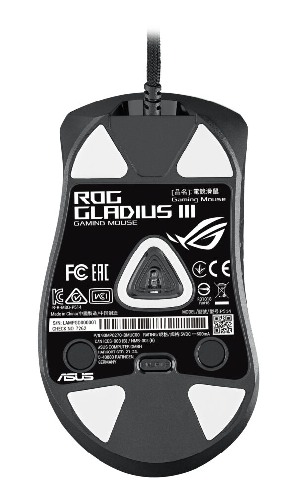 ASUS ROG Gladius III mouse Gaming Right-hand USB Type-A Optical 19000