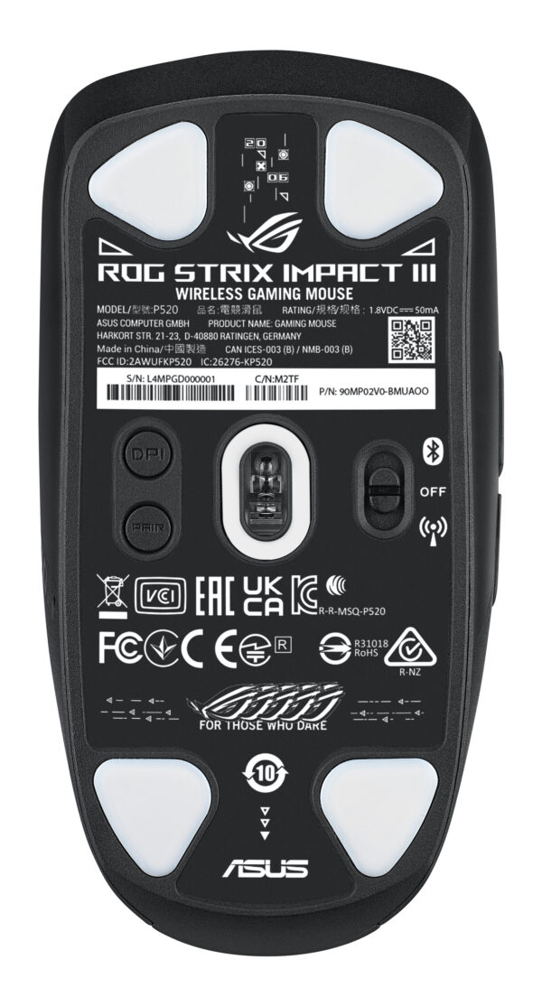 ASUS ROG Strix Impact III Wireless mouse Gaming Ambidextrous RF ASUS ROG Strix Impact III Wireless mouse Gaming Ambidextrous RF