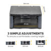 Fellowes Computer Monitor Stand with 3 Height Adjustments - Premium Fellowes Computer Monitor Stand with 3 Height Adjustments - Premium