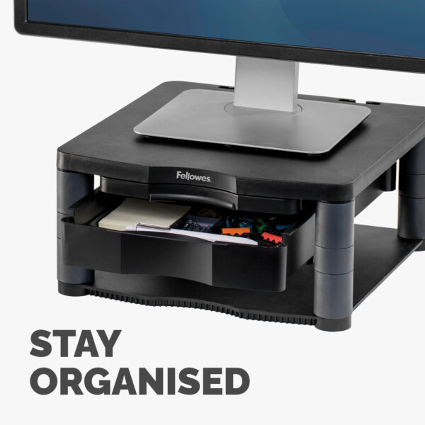 Fellowes Computer Monitor Stand with 3 Height Adjustments - Premium Fellowes Computer Monitor Stand with 3 Height Adjustments - Premium