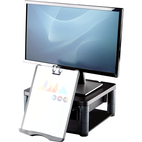 Fellowes Computer Monitor Stand with 3 Height Adjustments - Premium Fellowes Computer Monitor Stand with 3 Height Adjustments - Premium