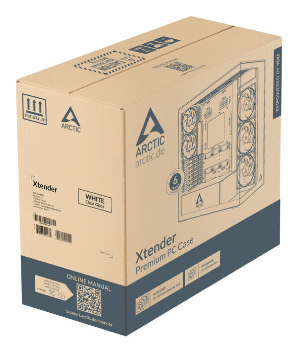 ARCTIC Xtender VG (White) Premium E-ATX PC Case with Vertical GPU