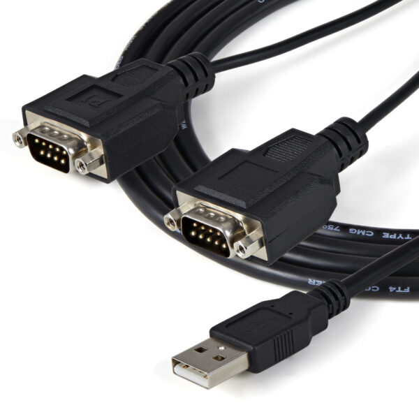StarTech.com 6ft (1.8m) 2-Port FTDI USB to Serial RS232 Adapter Cable