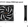 be quiet! Light Wings 140mm ARGB PWM High Speed Fan Black 3 Pack