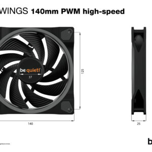 be quiet! Light Wings 140mm ARGB PWM High Speed Fan Black
