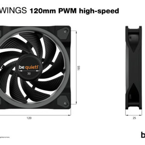 be quiet! Light Wings 120mm ARGB PWM High Speed Fan Black