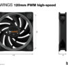 be quiet! Light Wings 120mm ARGB PWM High Speed Fan Black 3 Pack