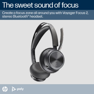 HP Poly Voyager Focus 2 USB-C-C Headset +USB-C/A Adapter +Charging