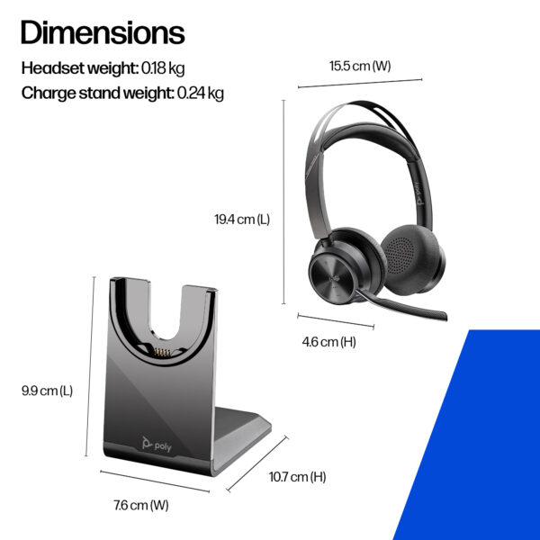 POLY VOYFOCUS2-M USB-C/A+CHARGESTAND