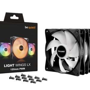 be quiet! LIGHT WINGS LX 120mm PWM 3-Pack Black Computer case Fan 12