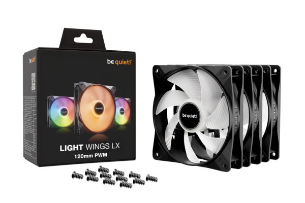 be quiet! LIGHT WINGS LX 120mm PWM 3-Pack Black Computer case Fan 12