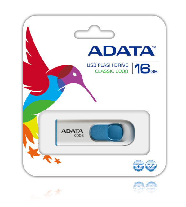 ADATA C008 USB flash drive 16 GB USB Type-A 2.0 Blue, White ADATA C008 USB flash drive 16 GB USB Type-A 2.0 Blue, White