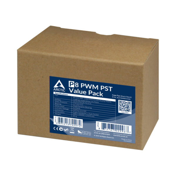 ARCTIC P8 PWM PST Value Pack - Pressure-optimised 80 mm Fan with PWM