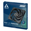 ARCTIC P12 Slim PWM PST Pressure-optimised 120 mm PWM Fan with ARCTIC P12 Slim PWM PST Pressure-optimised 120 mm PWM Fan with