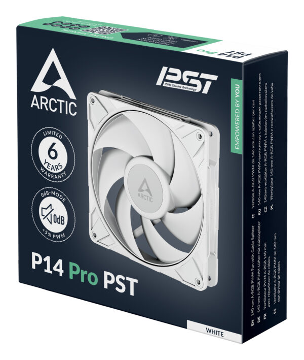 ARCTIC P14 Pro PST (White) 140 mm PWM Fan with Cable Splitter ARCTIC P14 Pro PST (White) 140 mm PWM Fan with Cable Splitter