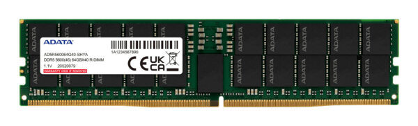 ADATA AD5R560064G40-SHYA memory module 64 GB 1 x 64 GB DDR5 5600 MT/s ADATA AD5R560064G40-SHYA memory module 64 GB 1 x 64 GB DDR5 5600 MT/s