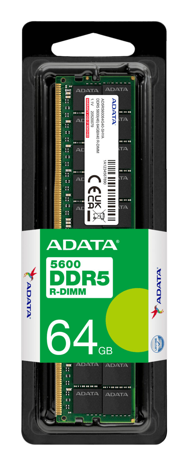 ADATA AD5R560064G40-SHYA memory module 64 GB 1 x 64 GB DDR5 5600 MT/s ADATA AD5R560064G40-SHYA memory module 64 GB 1 x 64 GB DDR5 5600 MT/s
