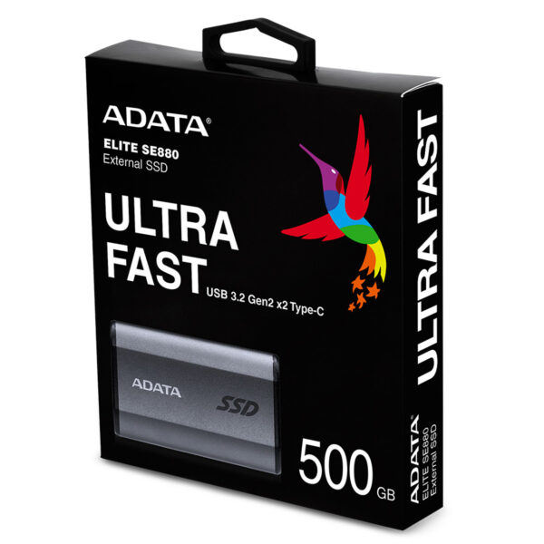ADATA SE880 500 GB USB Type-C 3.2 Gen 2 (3.1 Gen 2) Wi-Fi Grey ADATA SE880 500 GB USB Type-C 3.2 Gen 2 (3.1 Gen 2) Wi-Fi Grey