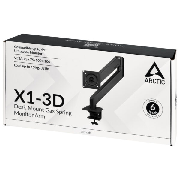ARCTIC X1-3D - Desk Mount Gas Spring Monitor Arm ARCTIC X1-3D - Desk Mount Gas Spring Monitor Arm