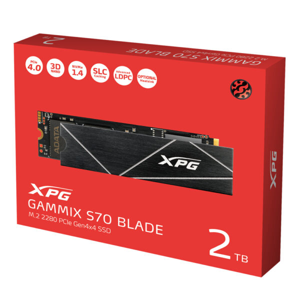 XPG GAMMIX S70 Blade 2 TB M.2 PCI Express 4.0 NVMe 3D NAND XPG GAMMIX S70 Blade 2 TB M.2 PCI Express 4.0 NVMe 3D NAND