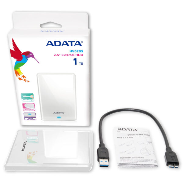 ADATA AHV620S-1TU3-CWH external hard drive 1 TB 2.5" Micro-USB B 3.2 ADATA AHV620S-1TU3-CWH external hard drive 1 TB 2.5" Micro-USB B 3.2