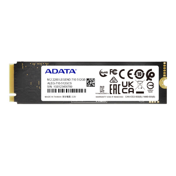 ADATA LEGEND 710 512 GB M.2 PCI Express 3.0 NVMe 3D NAND ADATA LEGEND 710 512 GB M.2 PCI Express 3.0 NVMe 3D NAND