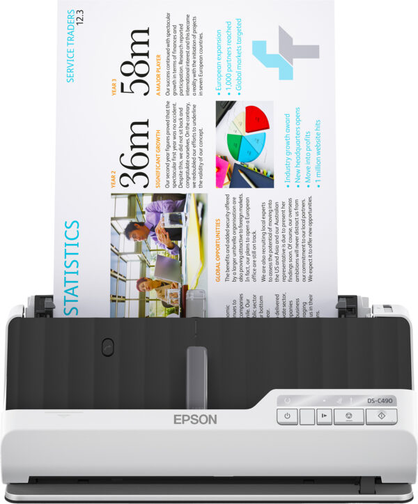 Epson DS-C490 Sheet-fed scanner 600 x 600 DPI A4 Black, Grey Epson DS-C490 Sheet-fed scanner 600 x 600 DPI A4 Black, Grey