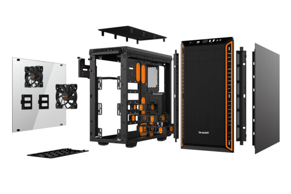 be quiet! Pure Base 600 Window Midi Tower Black, Orange be quiet! Pure Base 600 Window Midi Tower Black, Orange