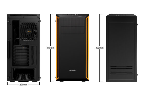 be quiet! Pure Base 600 Window Midi Tower Black, Orange be quiet! Pure Base 600 Window Midi Tower Black, Orange