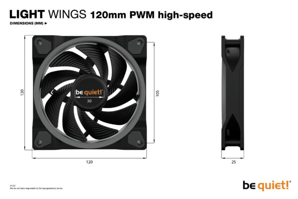 be quiet! Light Wings 120mm ARGB PWM High Speed Fan Black 3 Pack be quiet! Light Wings 120mm ARGB PWM High Speed Fan Black