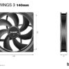 be quiet! Pure Wings 3 140mm Computer case Fan 14 cm Black 1 pc(s)