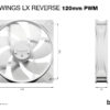 be quiet! Light Wings LX 120 mm PWM Reverse White Computer case Fan be quiet! Light Wings LX 120 mm PWM Reverse White Computer case Fan