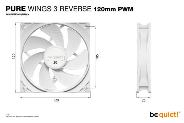 be quiet! Pure Wings 3 120mm | PWM Reverse White Triple-Pack Computer be quiet! Pure Wings 3 120mm | PWM Reverse White Triple-Pack Computer
