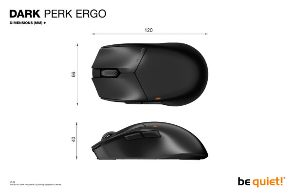be quiet! Dark Perk | Ergo mouse Gaming Right-hand RF Wireless + USB be quiet! Dark Perk | Ergo mouse Gaming Right-hand RF Wireless + USB
