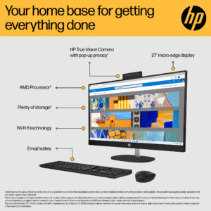 HP All-in-One 27-cr0000na AMD Ryzen™ 7 7730U 68.6 cm (27") 1920 x 27-CR0000NA R7 7730U 16GB 512GB WHT