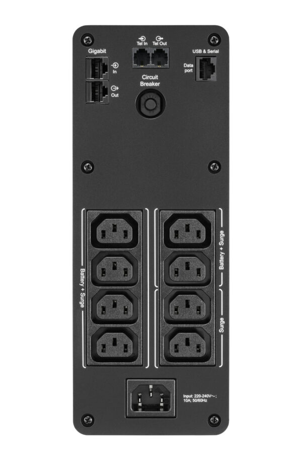 APC Back-UPS Pro, 1600VA/960W, Tower, 230V, 8x IEC C13 outlets, Sine APC Back-UPS Pro, 1600VA/960W, Tower, 230V, 8x IEC C13 outlets, Sine Wave, AVR, USB Type A + C ports, LCD, User Replaceable Battery