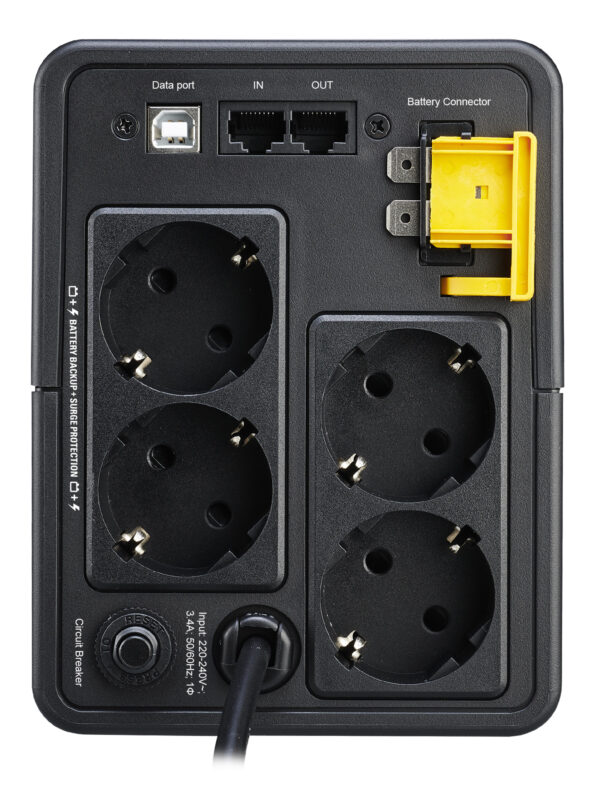 APC Back-UPS, 750VA, Tower, 230V, 4x CEE 7/7 Schuko outlets, AVR APC Back-UPS, 1200VA, Tower, 230V, 4x CEE 7/7 Schuko outlets, AVR