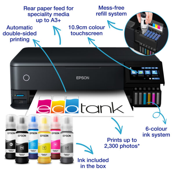 Epson EcoTank ET-8550 Inkjet A3+ 5760 x 1440 DPI 32 ppm Wi-Fi Epson EcoTank ET-8550 Inkjet A3+ 5760 x 1440 DPI 32 ppm Wi-Fi