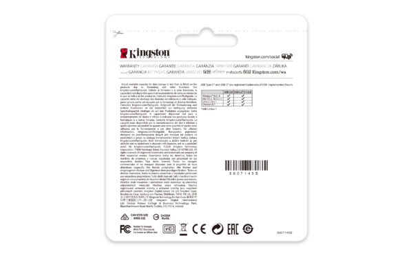 Kingston 64GB DataTraveler 70 USB 3.2 Gen1 Type-C Memory Pen, Cap