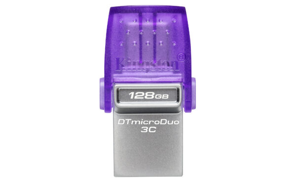 Kingston 128GB DataTraveler microDuo 3C USB-A & USB-C 3.2 Gen1 Memory Pen, Rotating Cap, 200MB/s