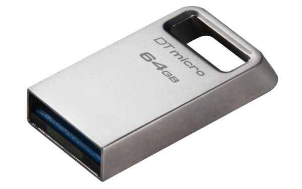 Kingston 64GB DataTraveler Micro Ultra-Small USB 3.2 Gen1 Memory Pen, Capless, Metal Casing, 200MB/s