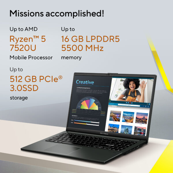 ASUS Vivobook Go 15 E1504FA-BQ2077W AMD Ryzen™ 3 7320U Laptop 39.6 cm